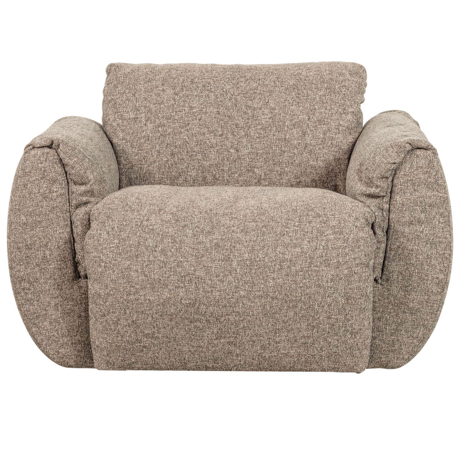 Supamas fotelis BAGGY, austo audinio, ruda spalva