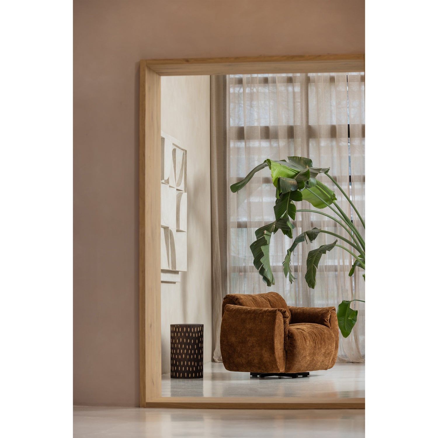 Supamas fotelis BAGGY, 3D, šenilo audinys, vidutinio rudo atspalvio