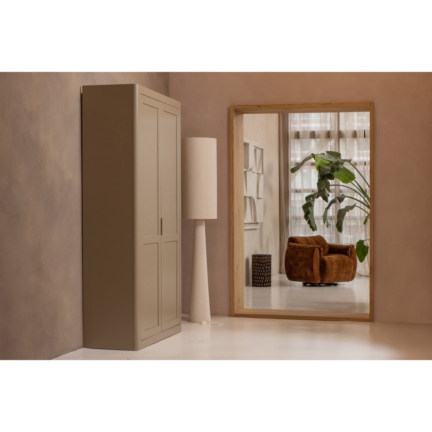 Supamas fotelis BAGGY, 3D, šenilo audinys, vidutinio rudo atspalvio