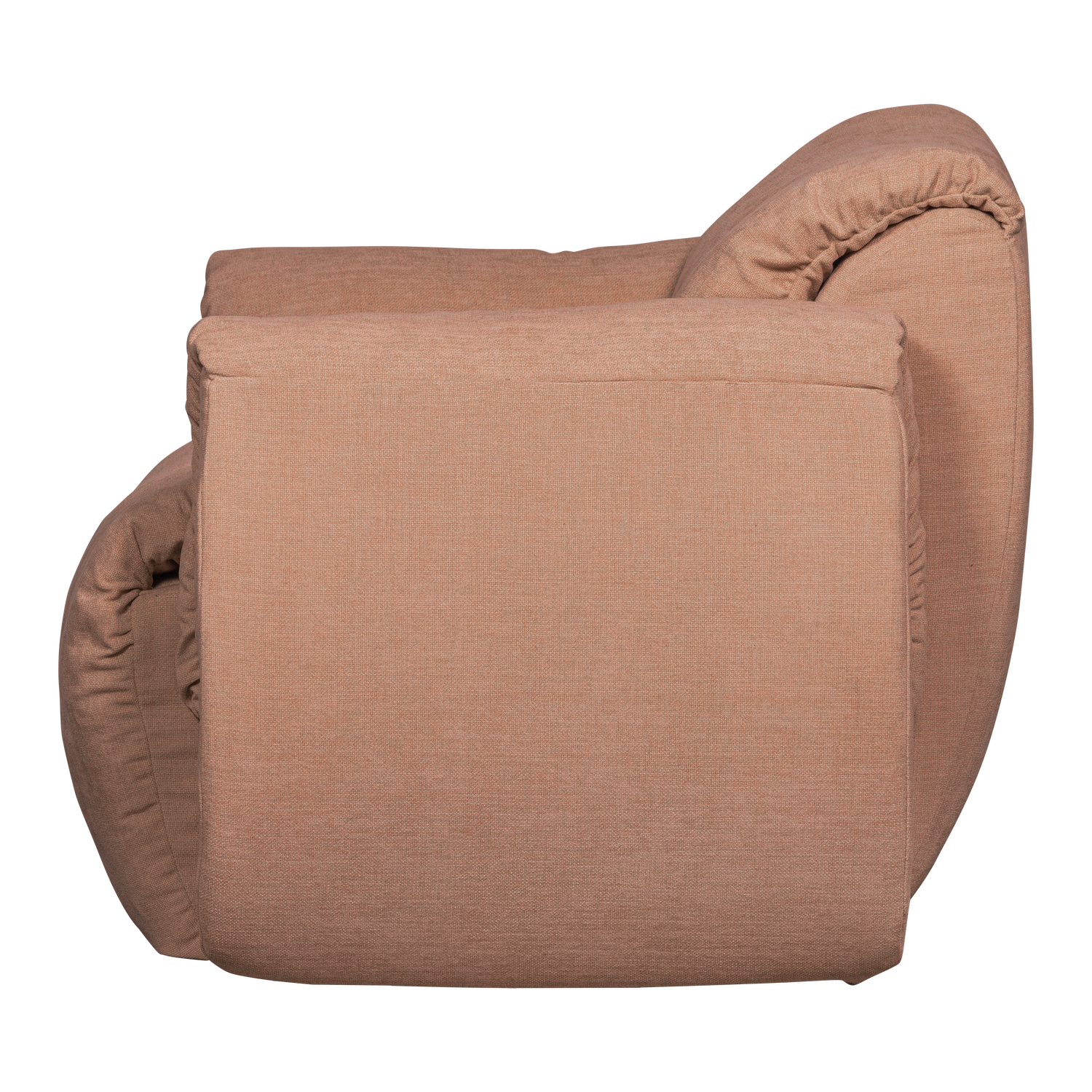 Supamas fotelis BAGGY, austo šenilo audinys, sena rožinė spalva