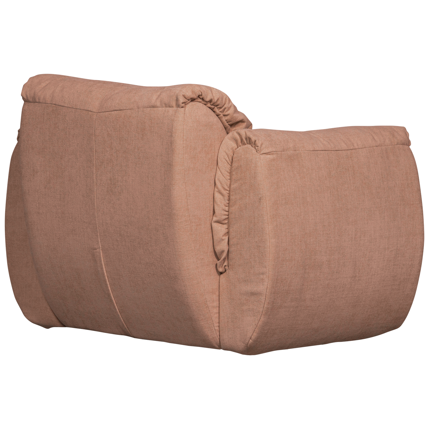 Supamas fotelis BAGGY, austo šenilo audinys, sena rožinė spalva