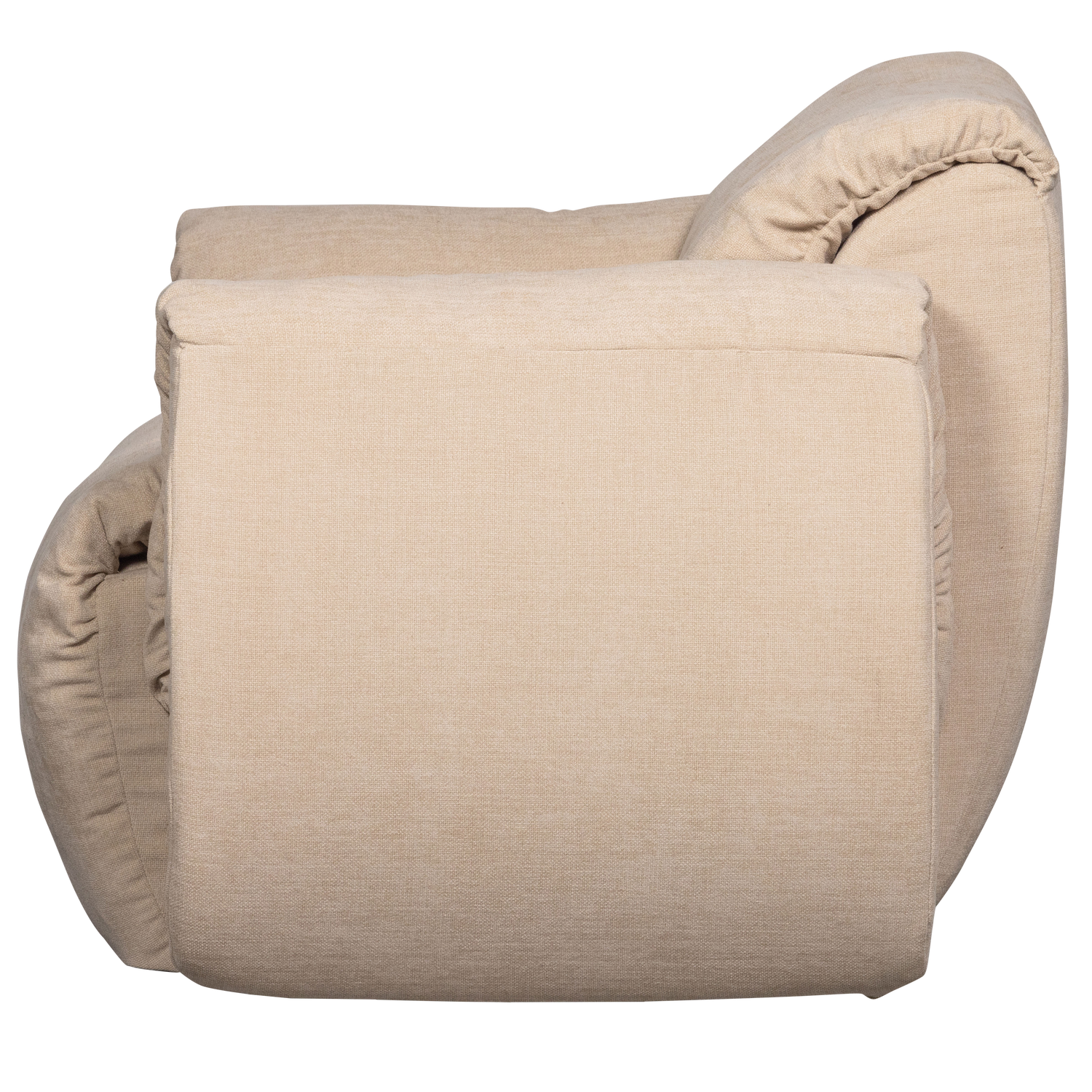 Supamas fotelis BAGGY, austas šenilo audinys