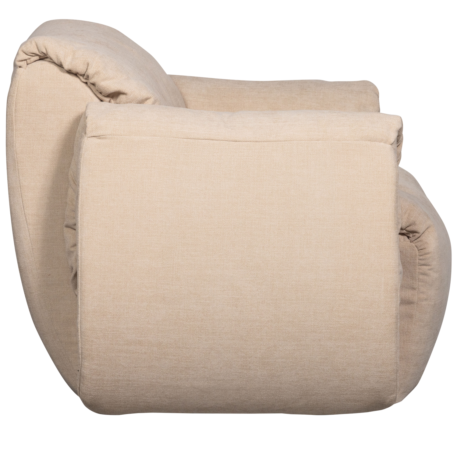 Supamas fotelis BAGGY, austas šenilo audinys