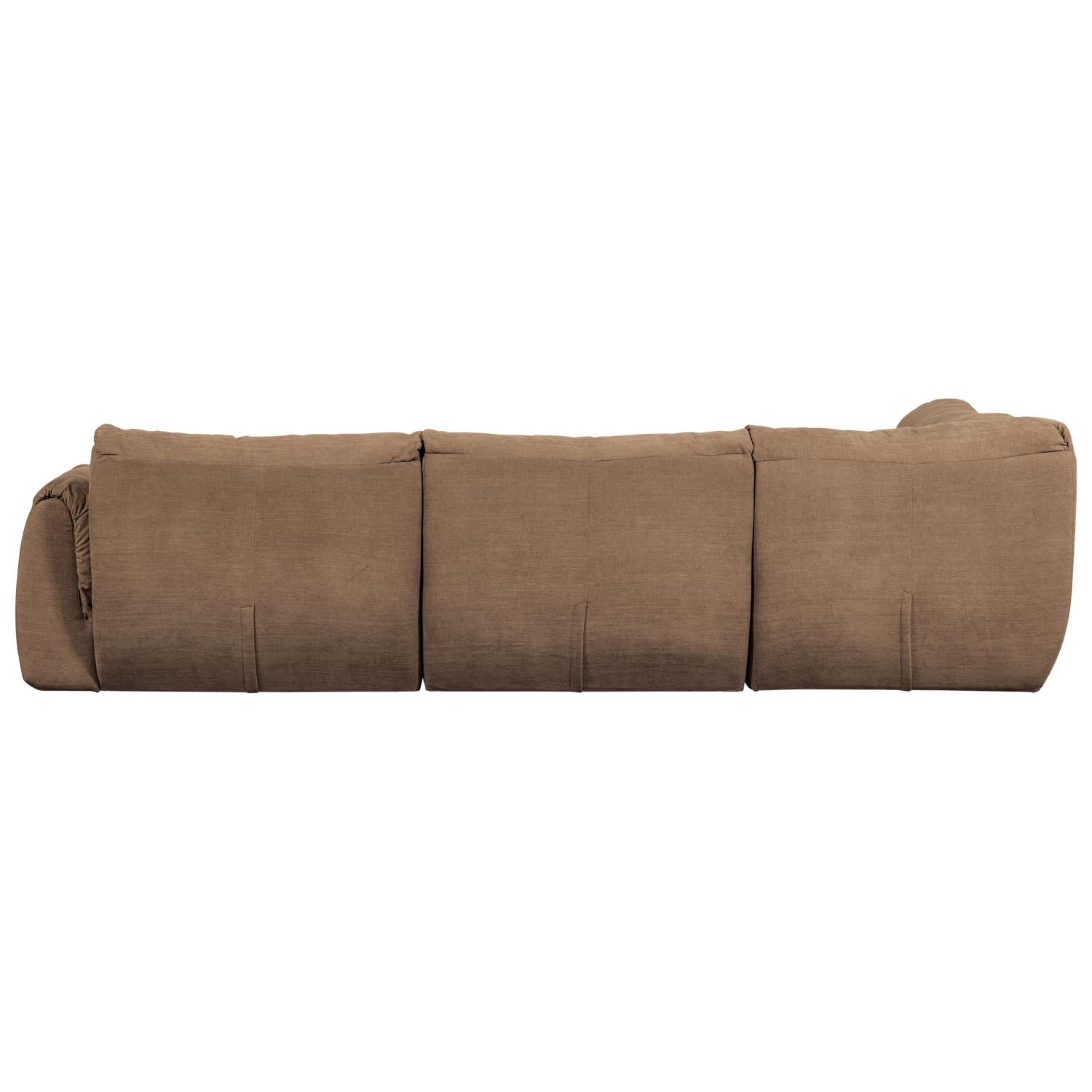 Kampinė sofa BAGGY, kairė, austas šenilo audinys, ruda spalva