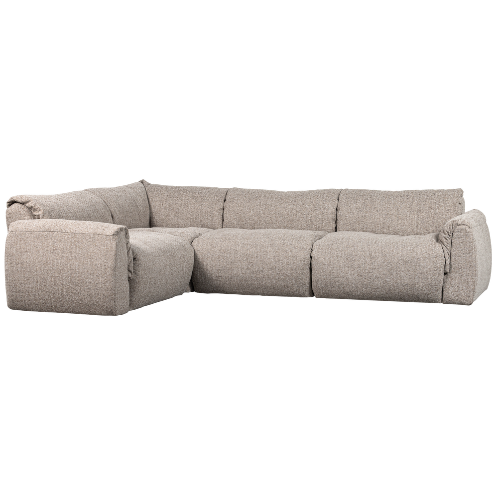 Kampinė sofa BAGGY, kairė, austo audinio, natūralus melanžas