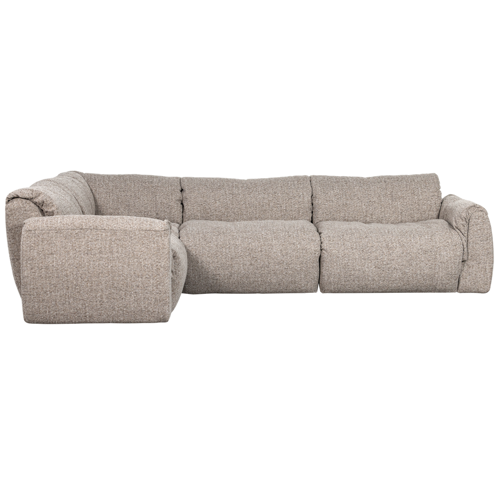 Kampinė sofa BAGGY, kairė, austo audinio, natūralus melanžas