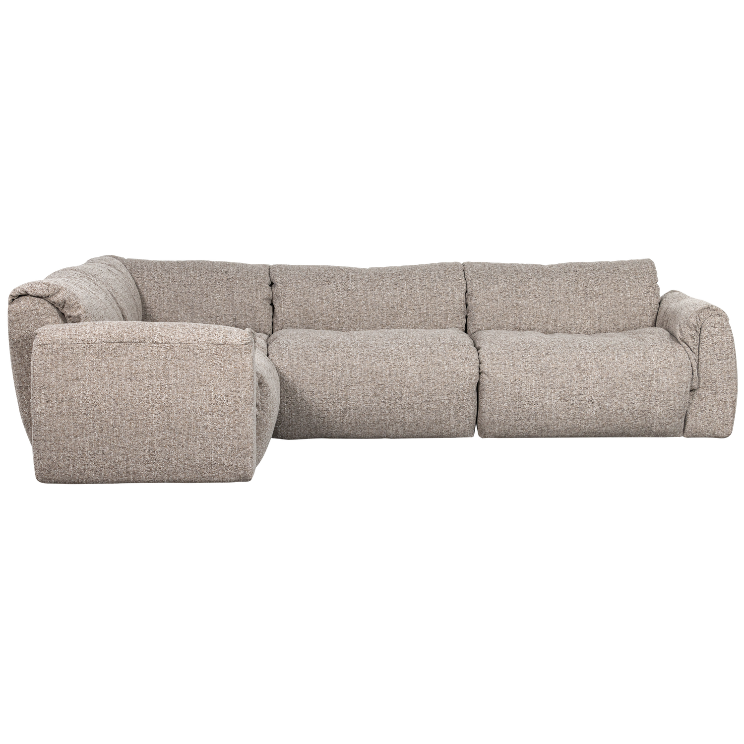 Kampinė sofa BAGGY, kairė, austo audinio, natūralus melanžas