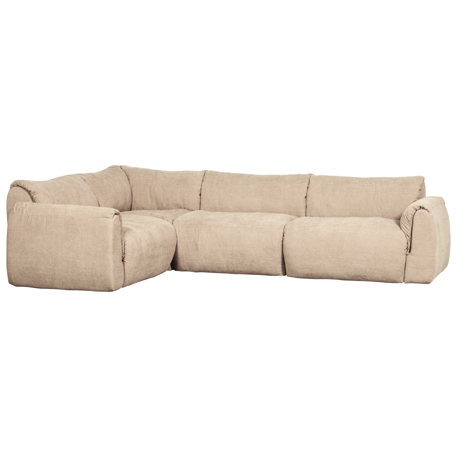 Kampinė sofa BAGGY, kairė, austo šenilo audinys