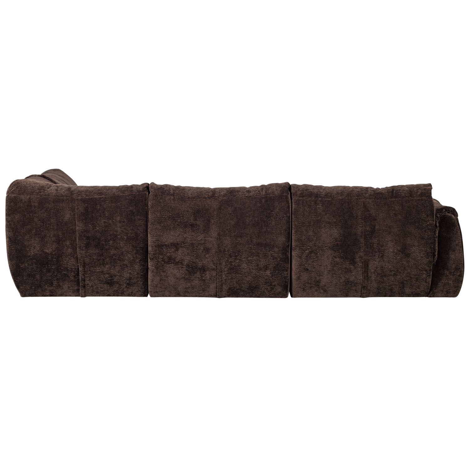 Kampinė sofa BAGGY, dešinė, 3D šenilo audinys, tamsiai ruda spalva