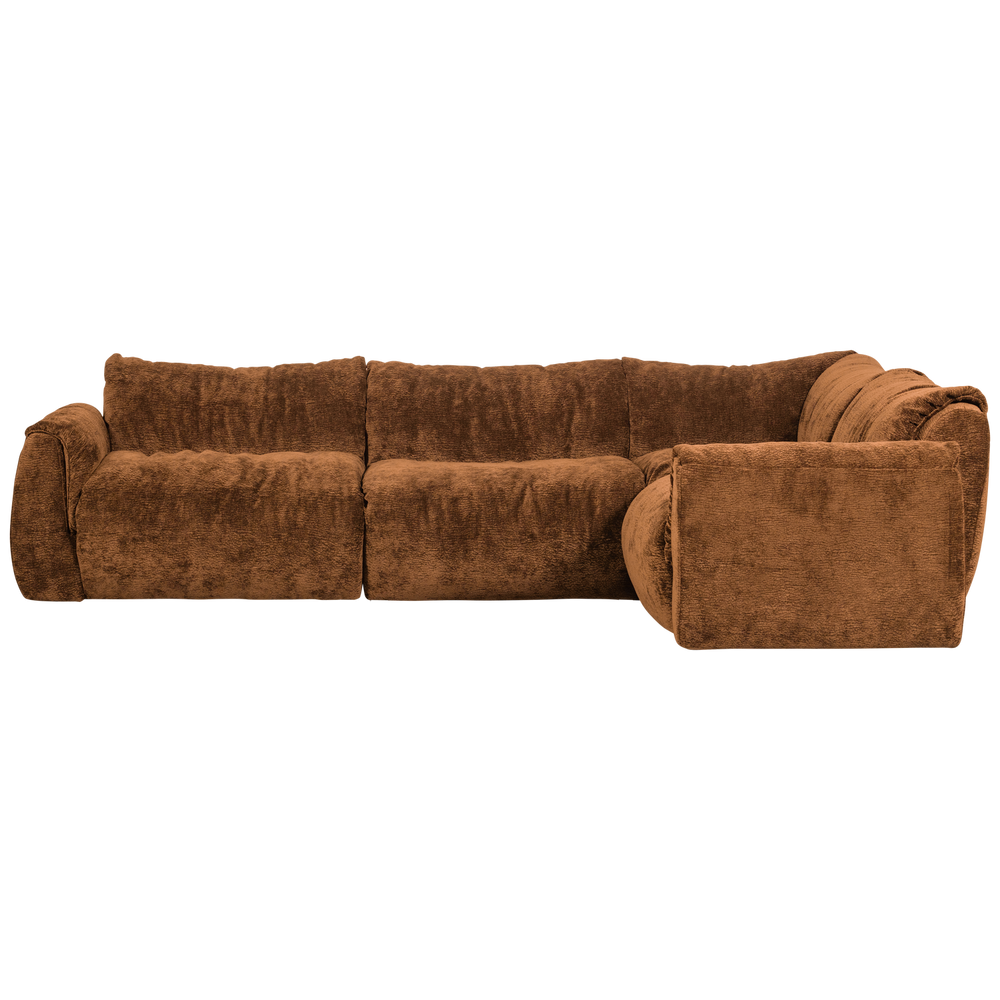 Kampinė sofa BAGGY, dešinė, 3D, šenilo audinys, vidutinio rudo atspalvio