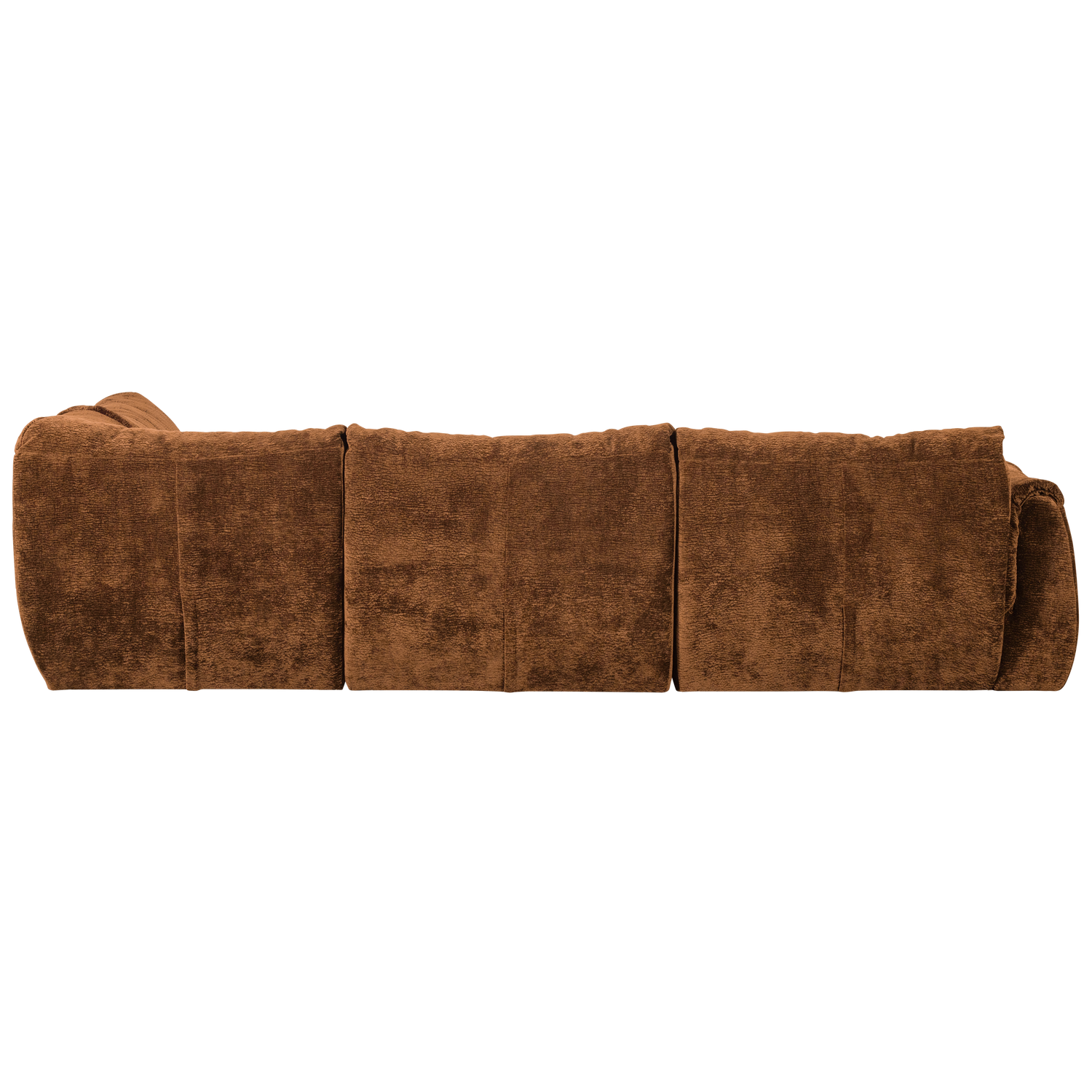 Kampinė sofa BAGGY, dešinė, 3D, šenilo audinys, vidutinio rudo atspalvio