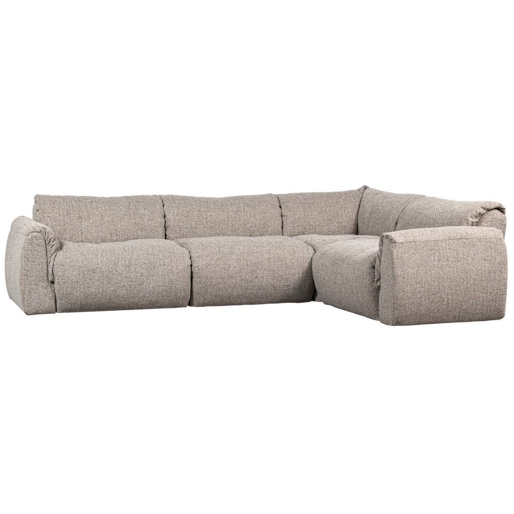Kampinė sofa BAGGY, dešinė, austas audinys, natūralus melanžas