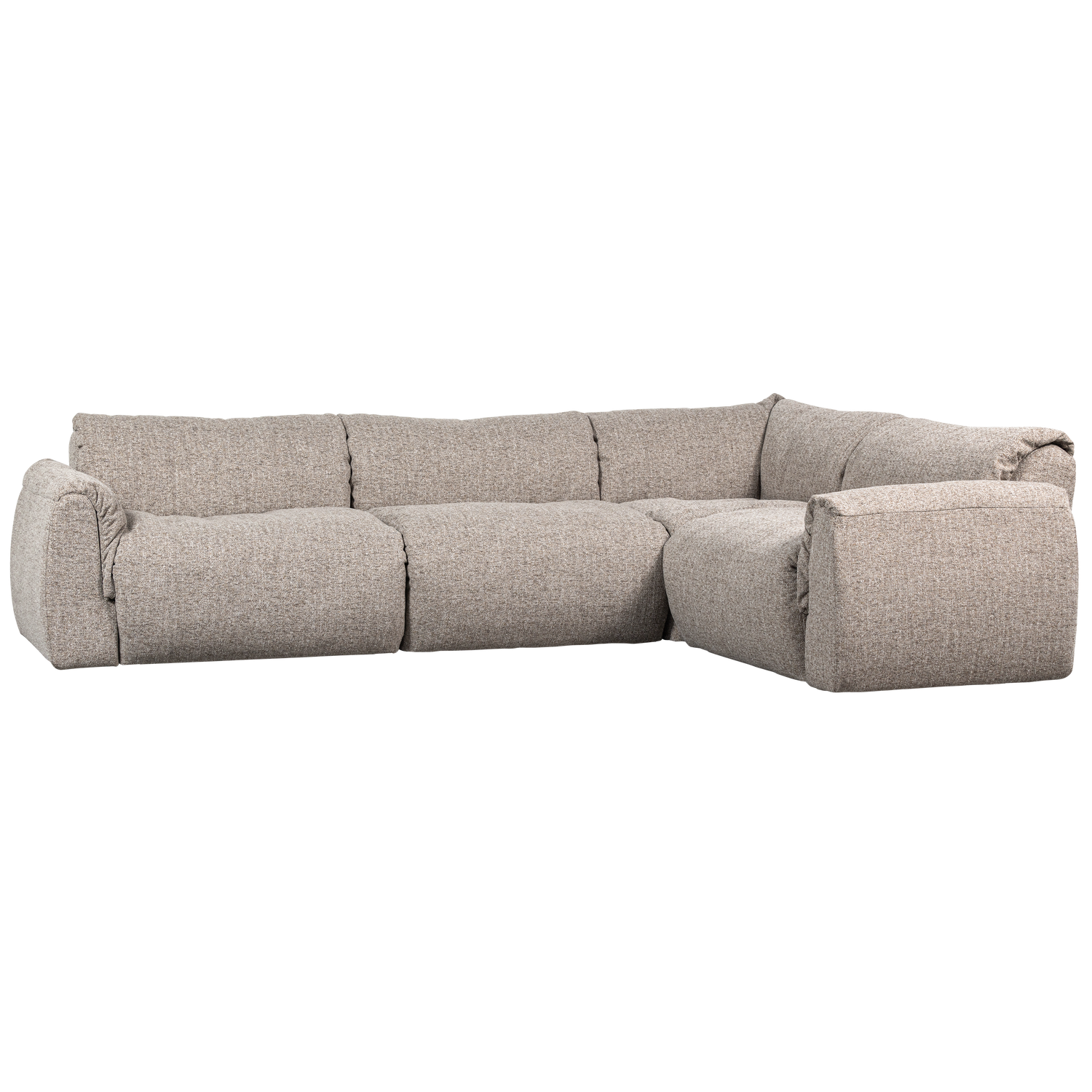 Kampinė sofa BAGGY, dešinė, austas audinys, natūralus melanžas