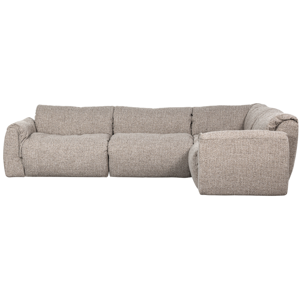 Kampinė sofa BAGGY, dešinė, austas audinys, natūralus melanžas