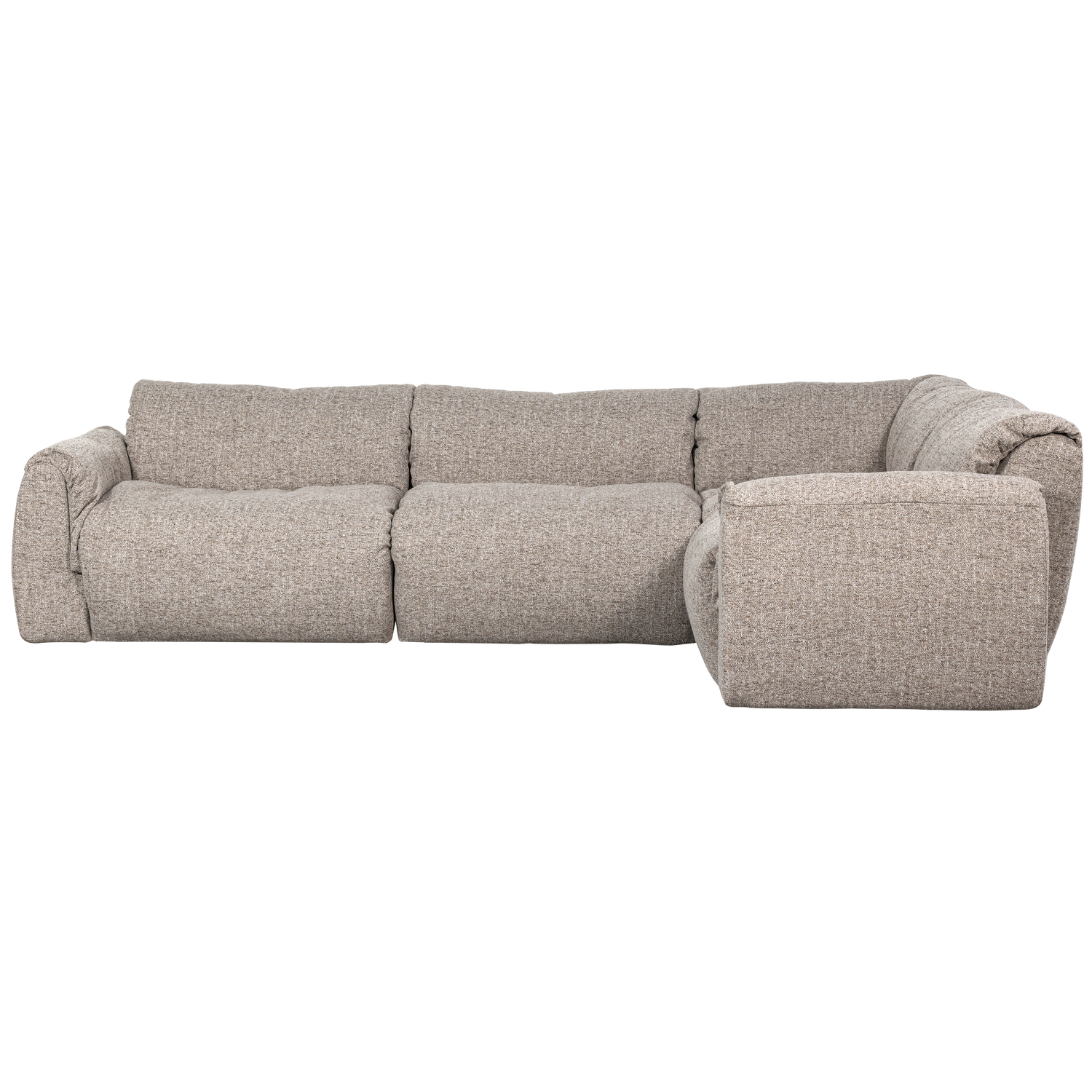 Kampinė sofa BAGGY, dešinė, austas audinys, natūralus melanžas