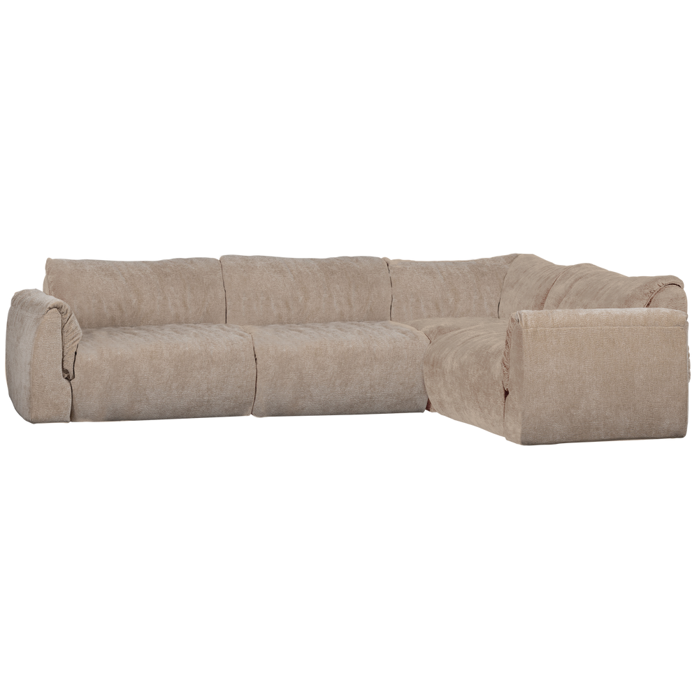 Kampinė sofa BAGGY, šenilas, smėlio, 3D