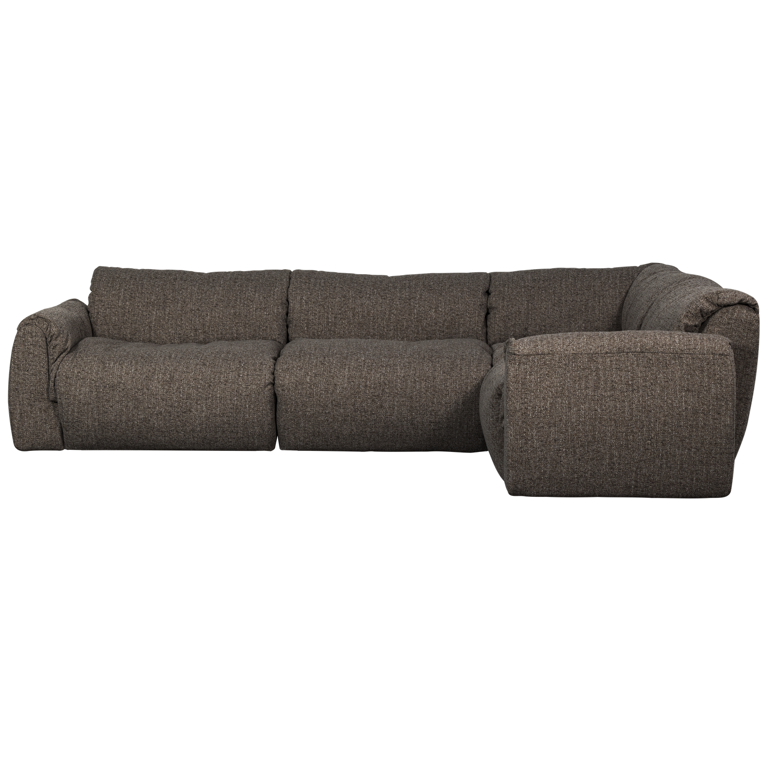 Kampinė sofa BAGGY, dešinė, austas audinys, šiltas pilkas melanžas