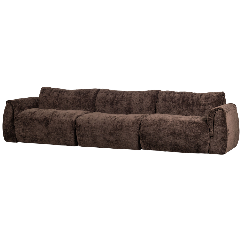3-vietė sofa BAGGY, 3D šenilo audinys, tamsiai ruda spalva