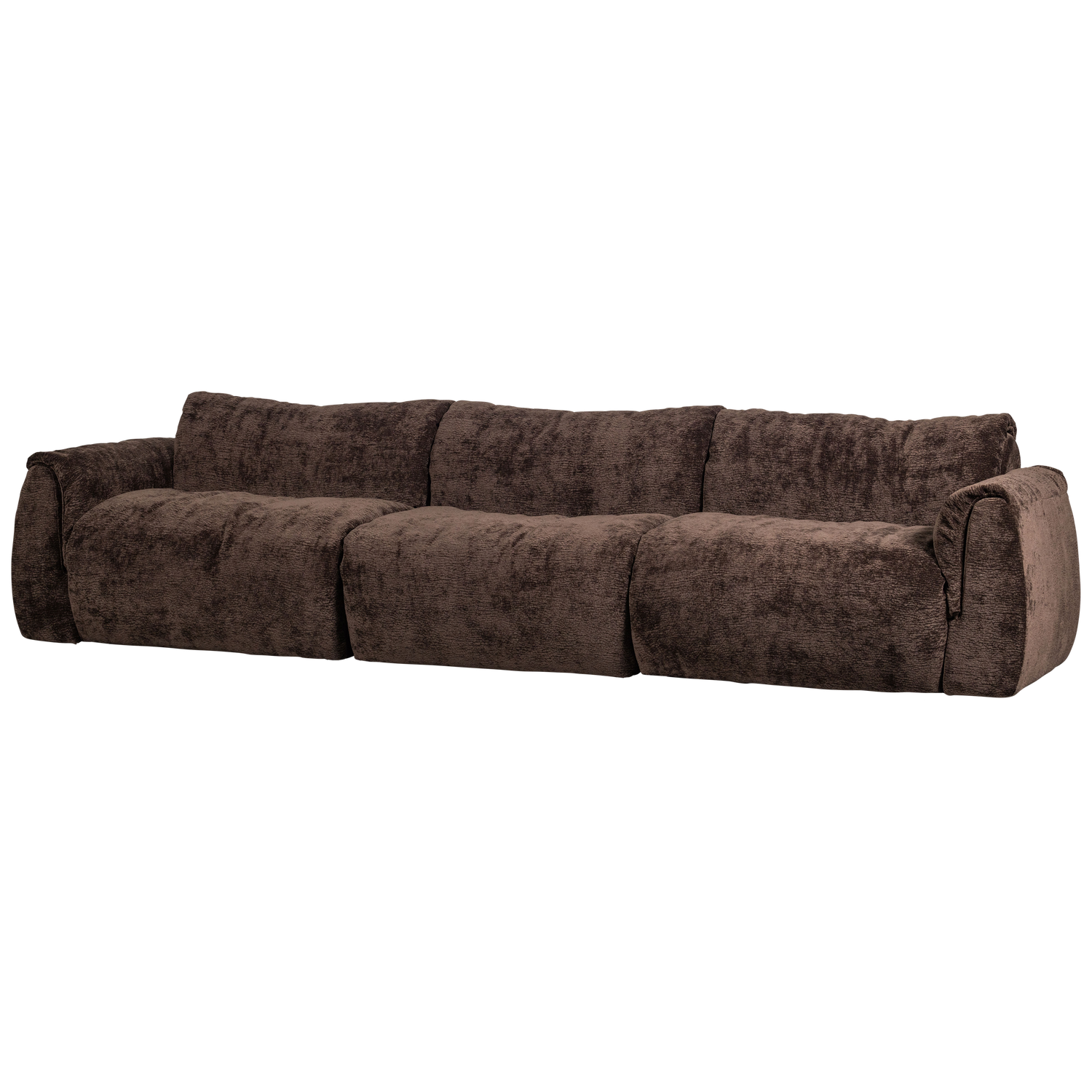 3-vietė sofa BAGGY, 3D šenilo audinys, tamsiai ruda spalva