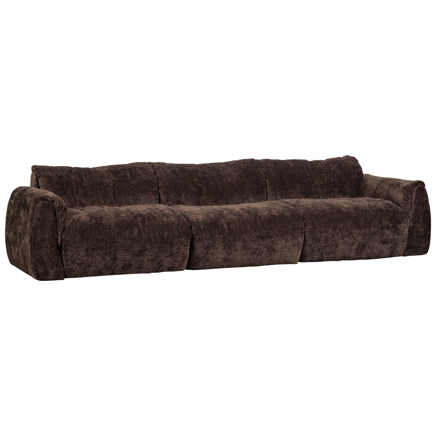 3-vietė sofa BAGGY, 3D šenilo audinys, tamsiai ruda spalva