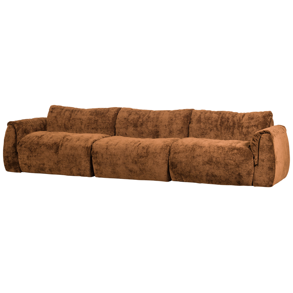 3-vietė sofa BAGGY, 3D, šenilo audinys, vidutinio rudo atspalvio