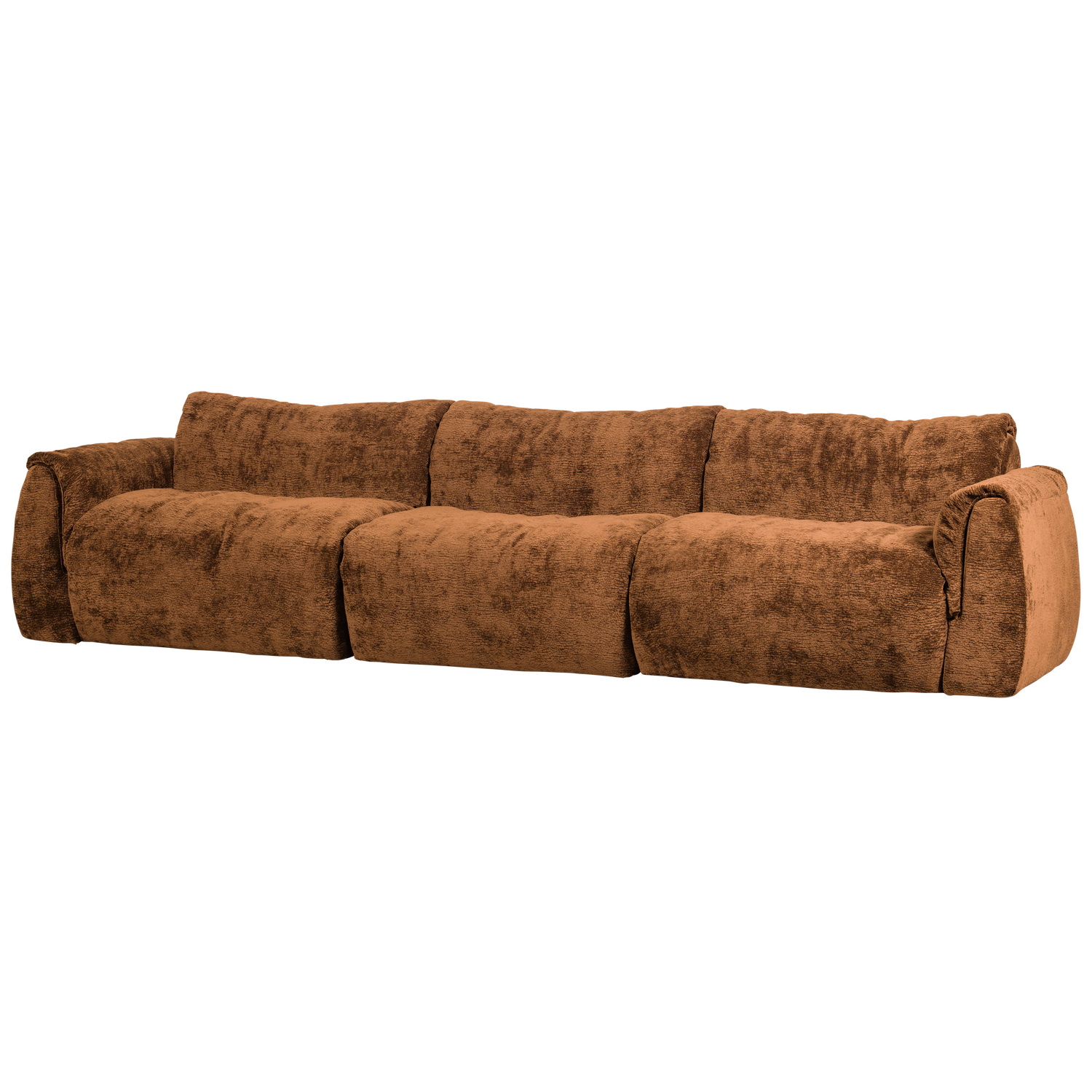 3-vietė sofa BAGGY, 3D, šenilo audinys, vidutinio rudo atspalvio