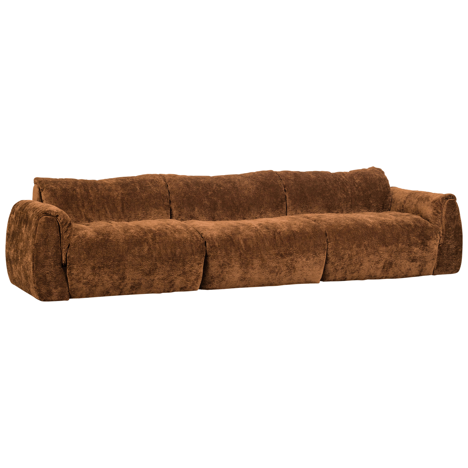 3-vietė sofa BAGGY, 3D, šenilo audinys, vidutinio rudo atspalvio