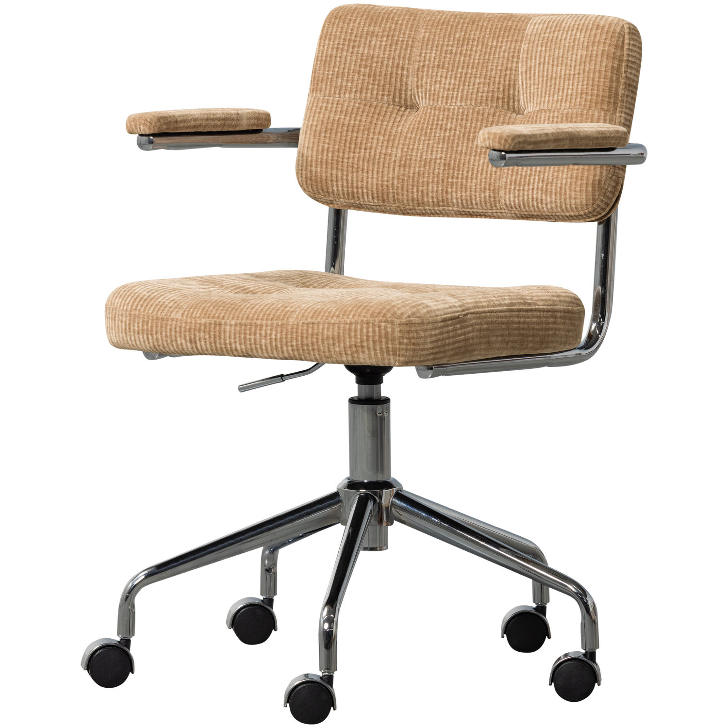 Biuro kėdė KOVA, austas briaunotas audinys, tamsus smėlio atspalvis