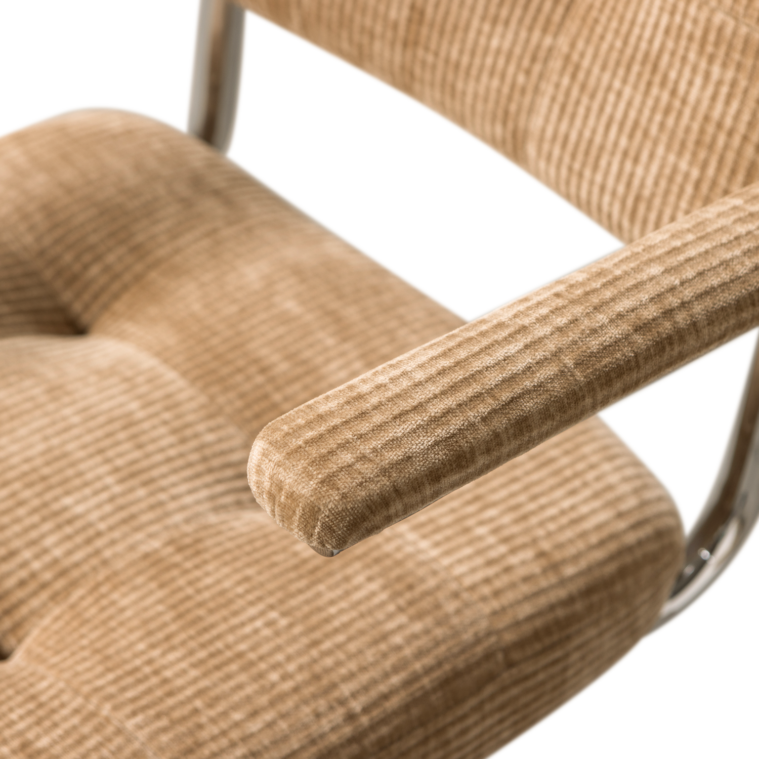 Biuro kėdė KOVA, austas briaunotas audinys, tamsus smėlio atspalvis