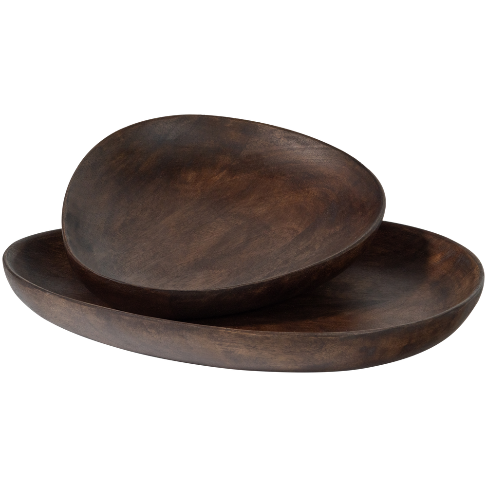 Serviravimo padėklas SEVRAN, mango mediena, ruda (komplektas iš 2)
