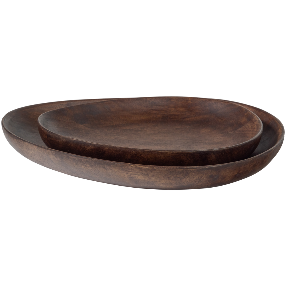 Serviravimo padėklas SEVRAN, mango mediena, ruda (komplektas iš 2)