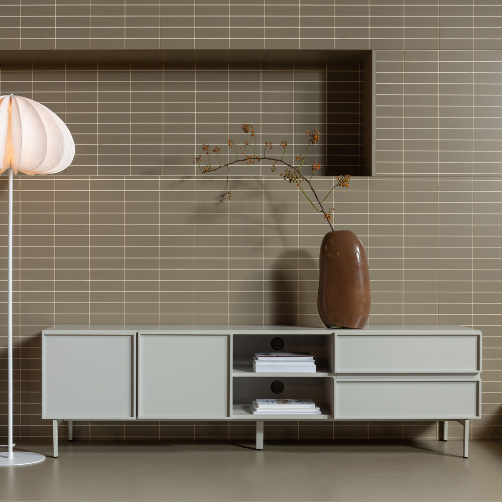 TV staliukas TOURS, melaminas/MDF, smėlio spalva