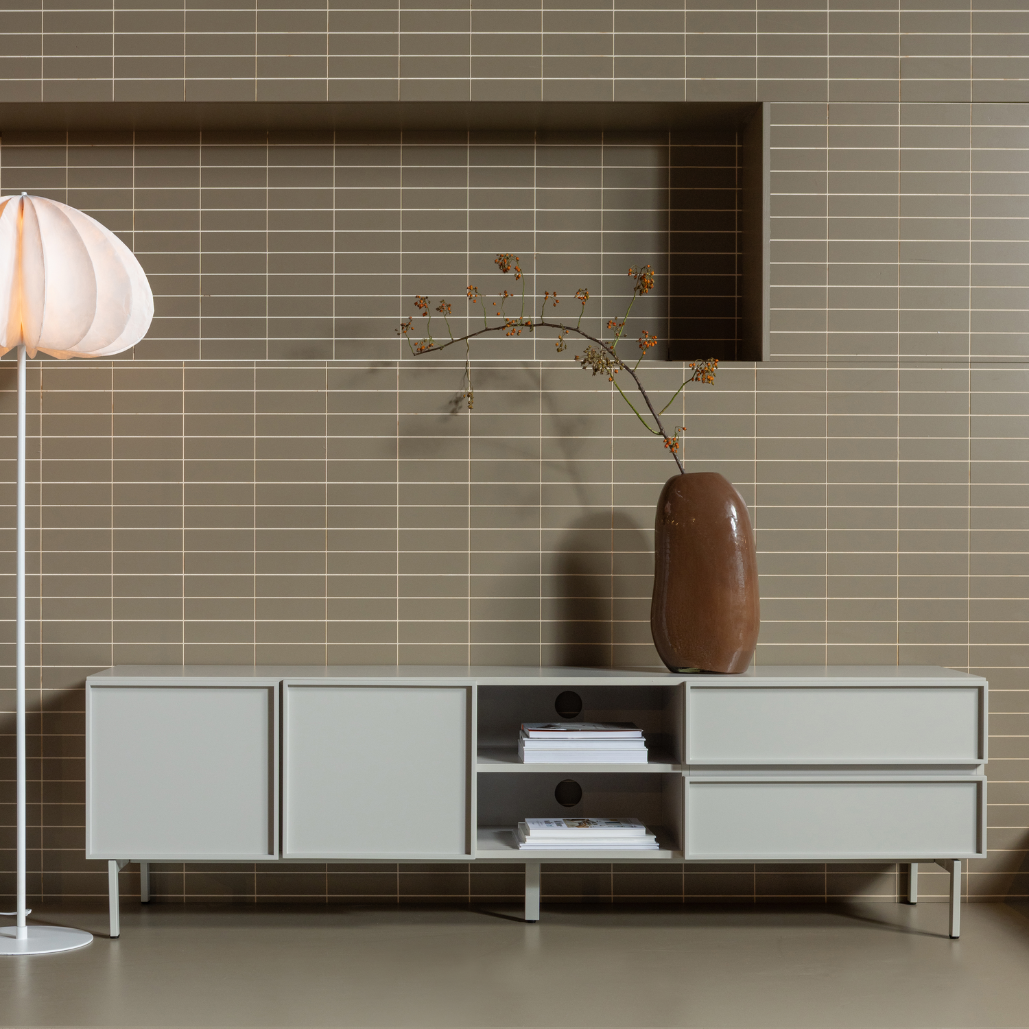 TV staliukas TOURS, melaminas/MDF, smėlio spalva