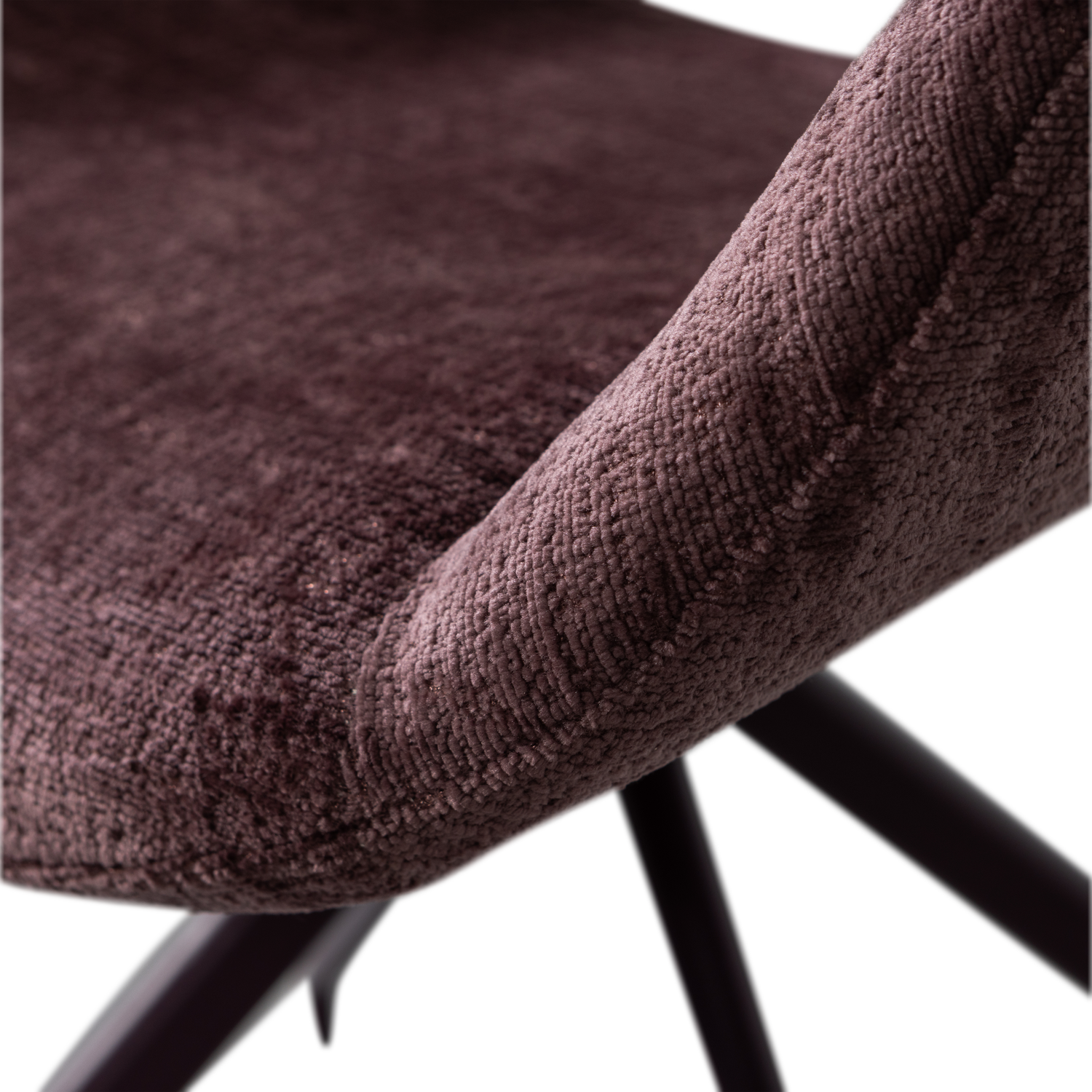 Valgomojo kėdė ELIVA, struktūrinis veliūras, violetinė (komplektas iš 2)