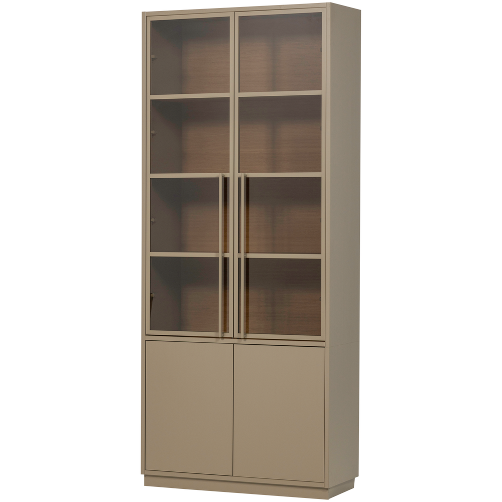 Vitrininė spintelė CASA, pušies mediena, molio/purvo spalva