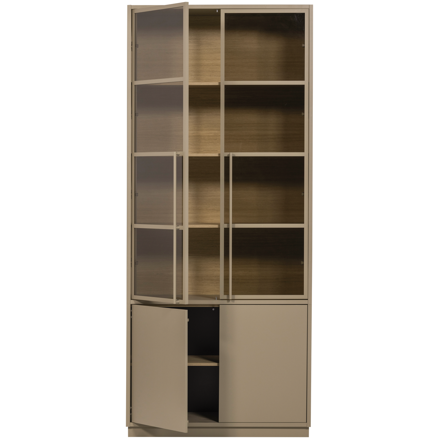 Vitrininė spintelė CASA, pušies mediena, molio/purvo spalva