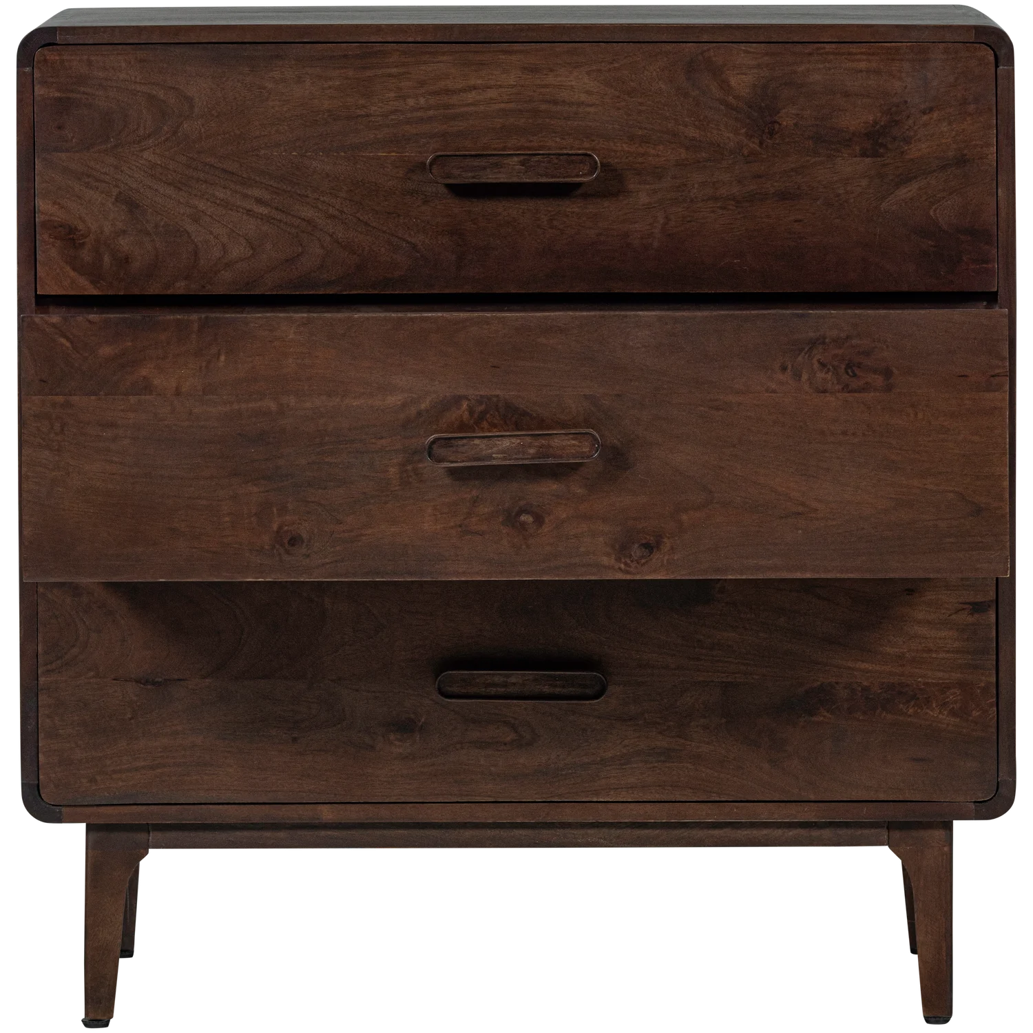 Komoda LIYA su stalčiais, tamsiai ruda, mango mediena