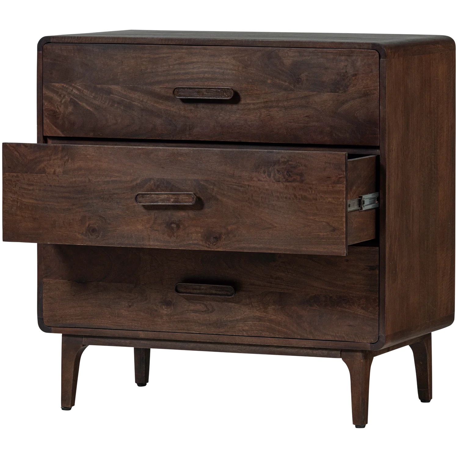 Komoda LIYA su stalčiais, tamsiai ruda, mango mediena