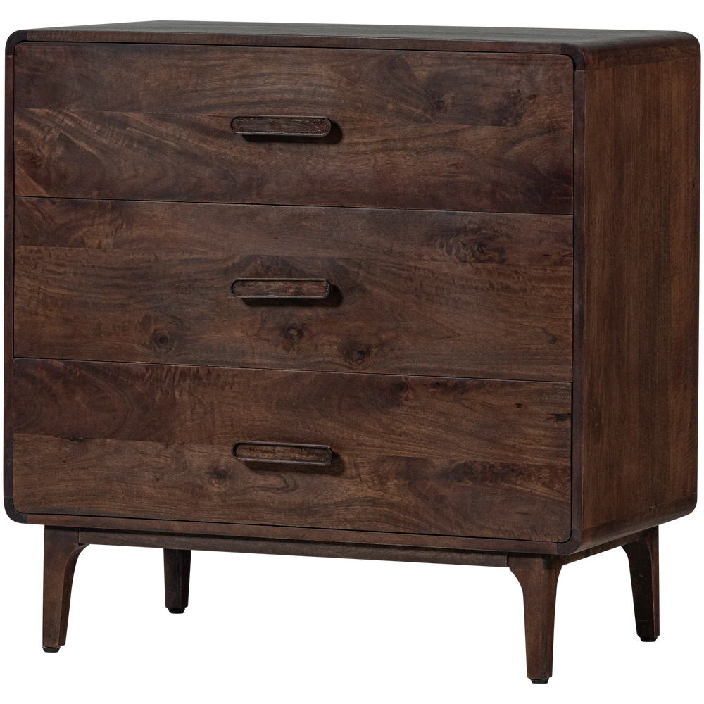 Komoda LIYA su stalčiais, tamsiai ruda, mango mediena