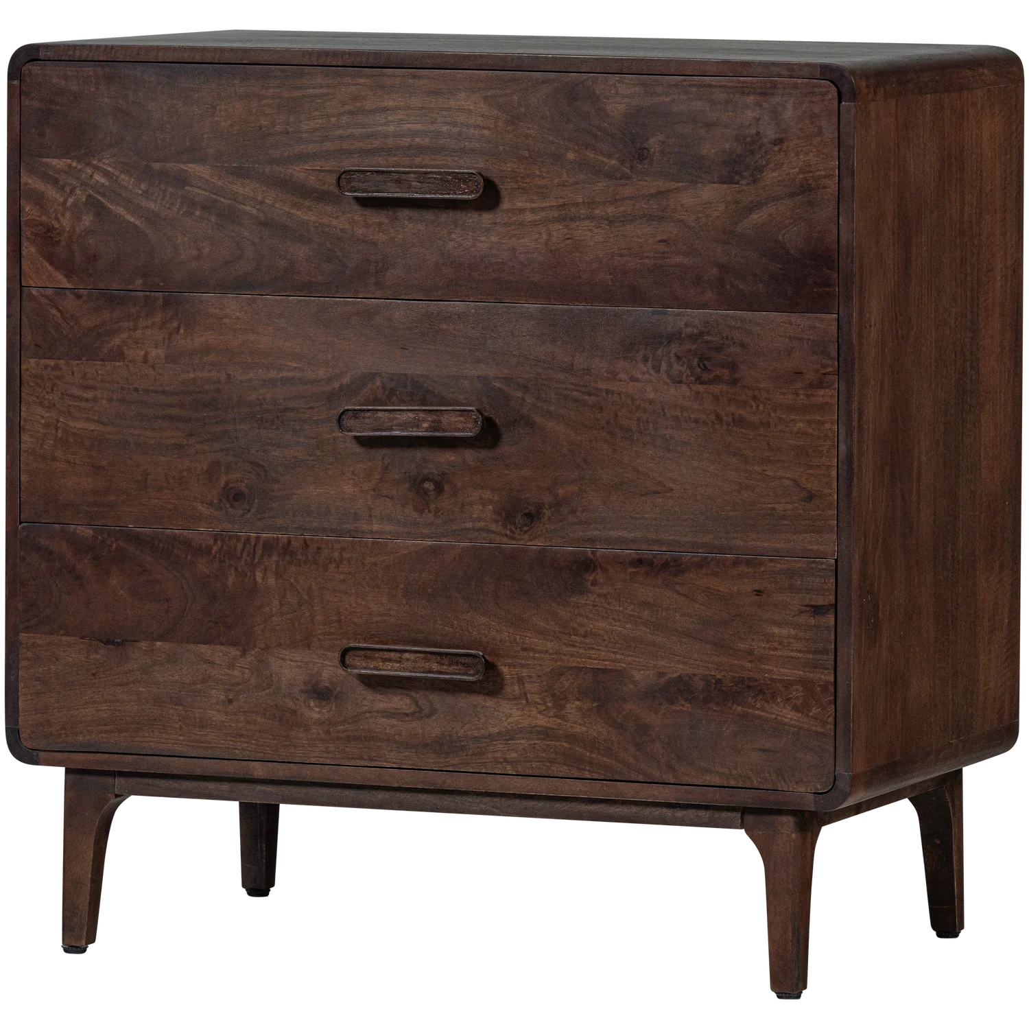 Komoda LIYA su stalčiais, tamsiai ruda, mango mediena