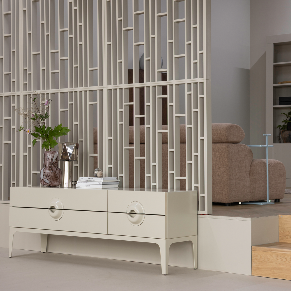 TV spintelė MERGE, mediena, dulkių pilka