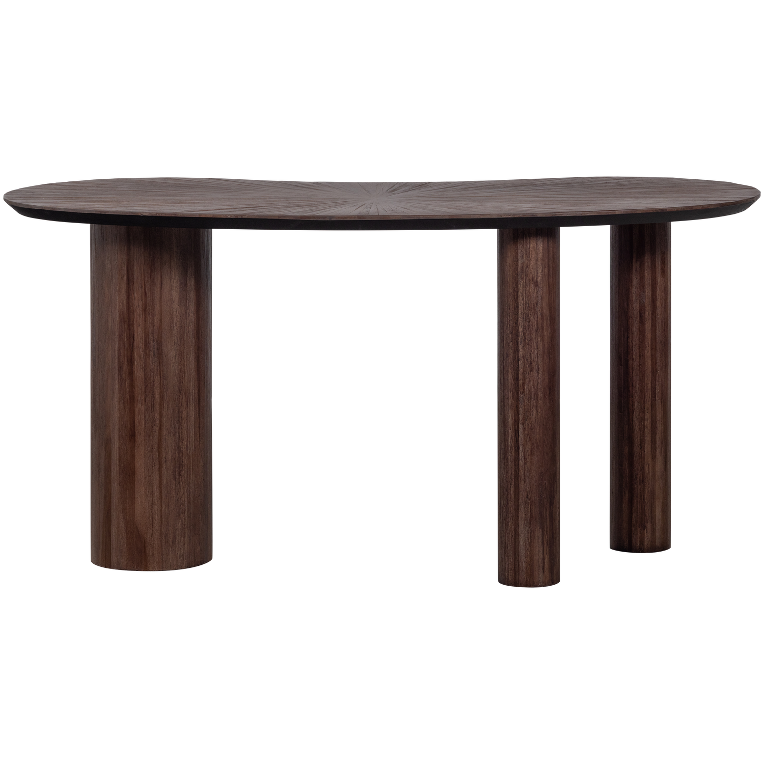 Šoninis staliukas SUN organinės formos, perdirbta tikmedžio mediena, ruda