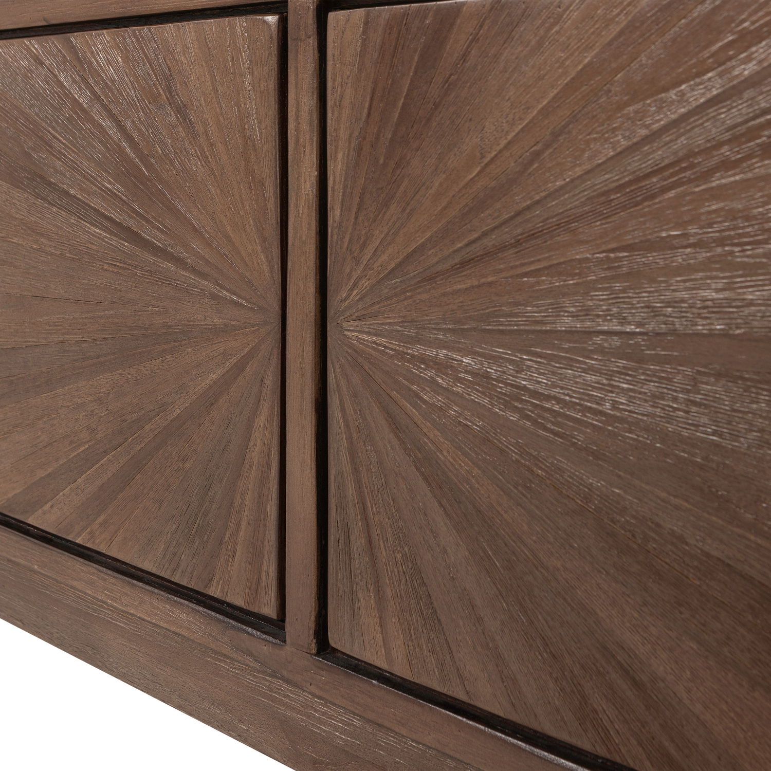 TV spintelė SUN su atviru skyriumi, perdirbta tikmedžio mediena, ruda