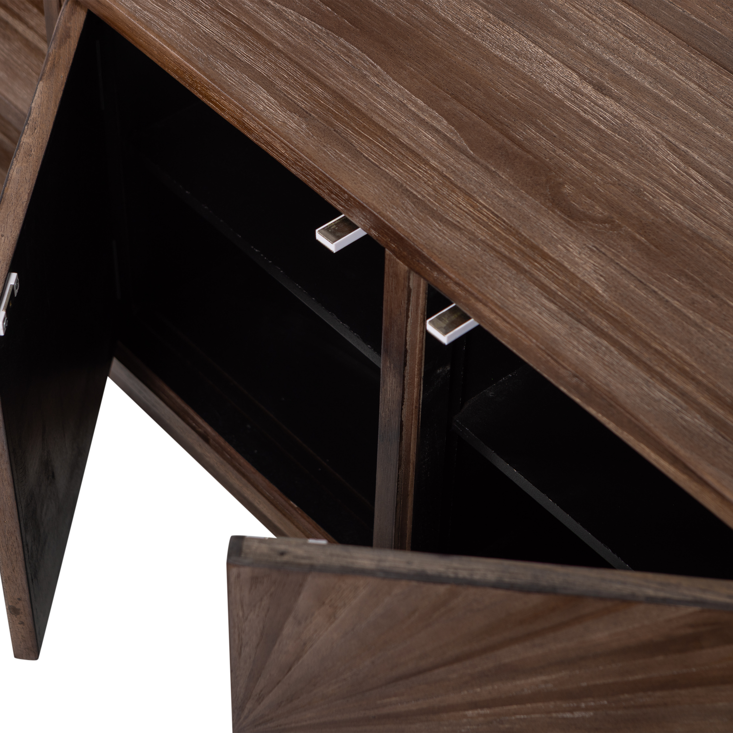 TV spintelė SUN, perdirbta tikmedžio mediena, ruda