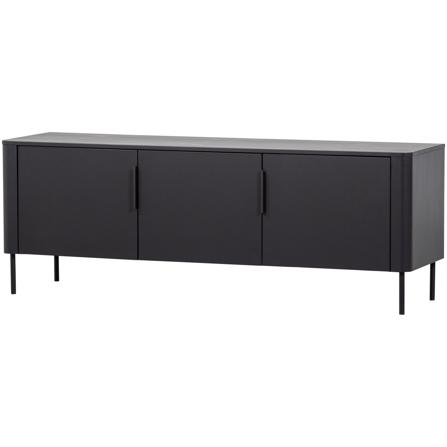 TV spintelė GUNNAR, pušis, matinė juoda