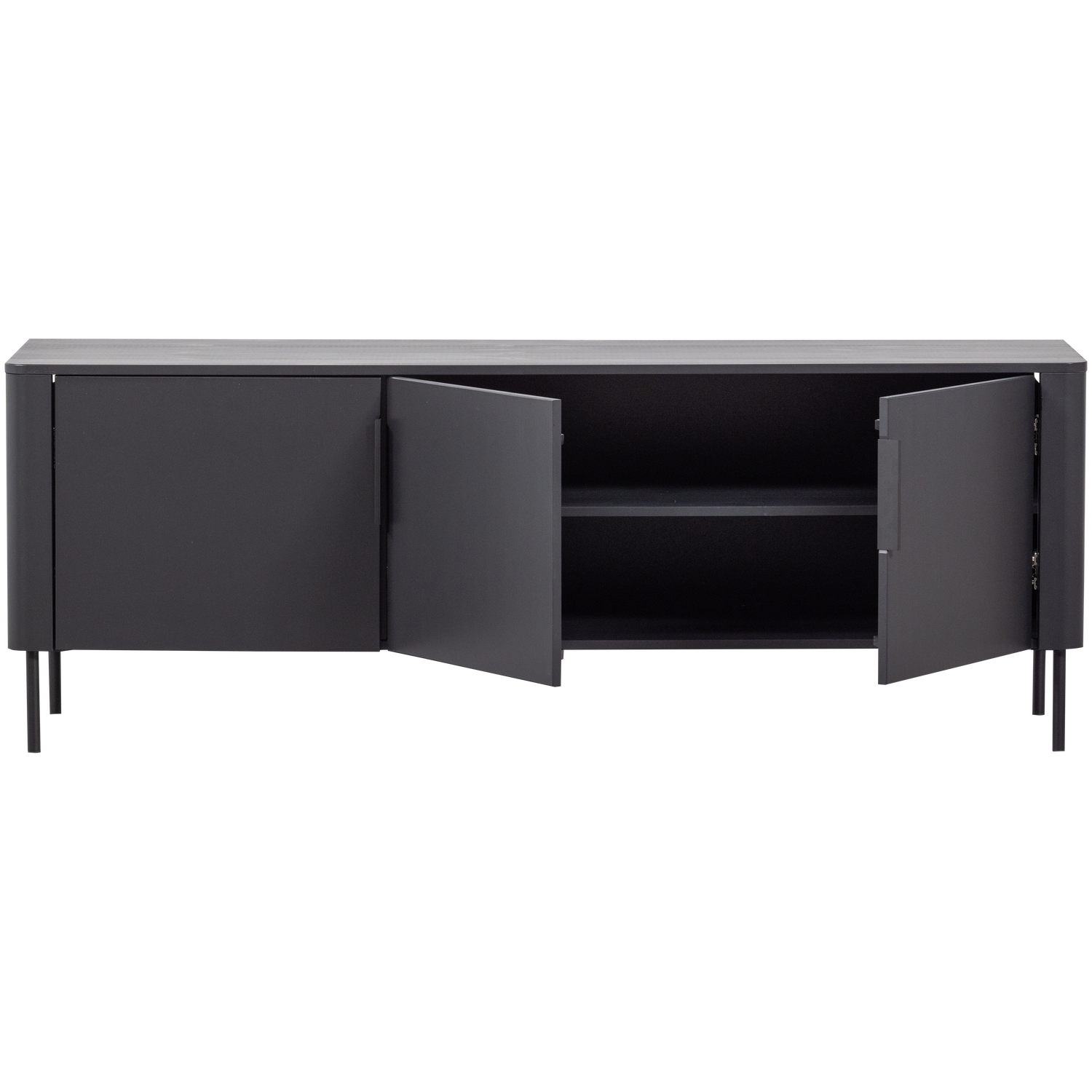 TV spintelė GUNNAR, pušis, matinė juoda