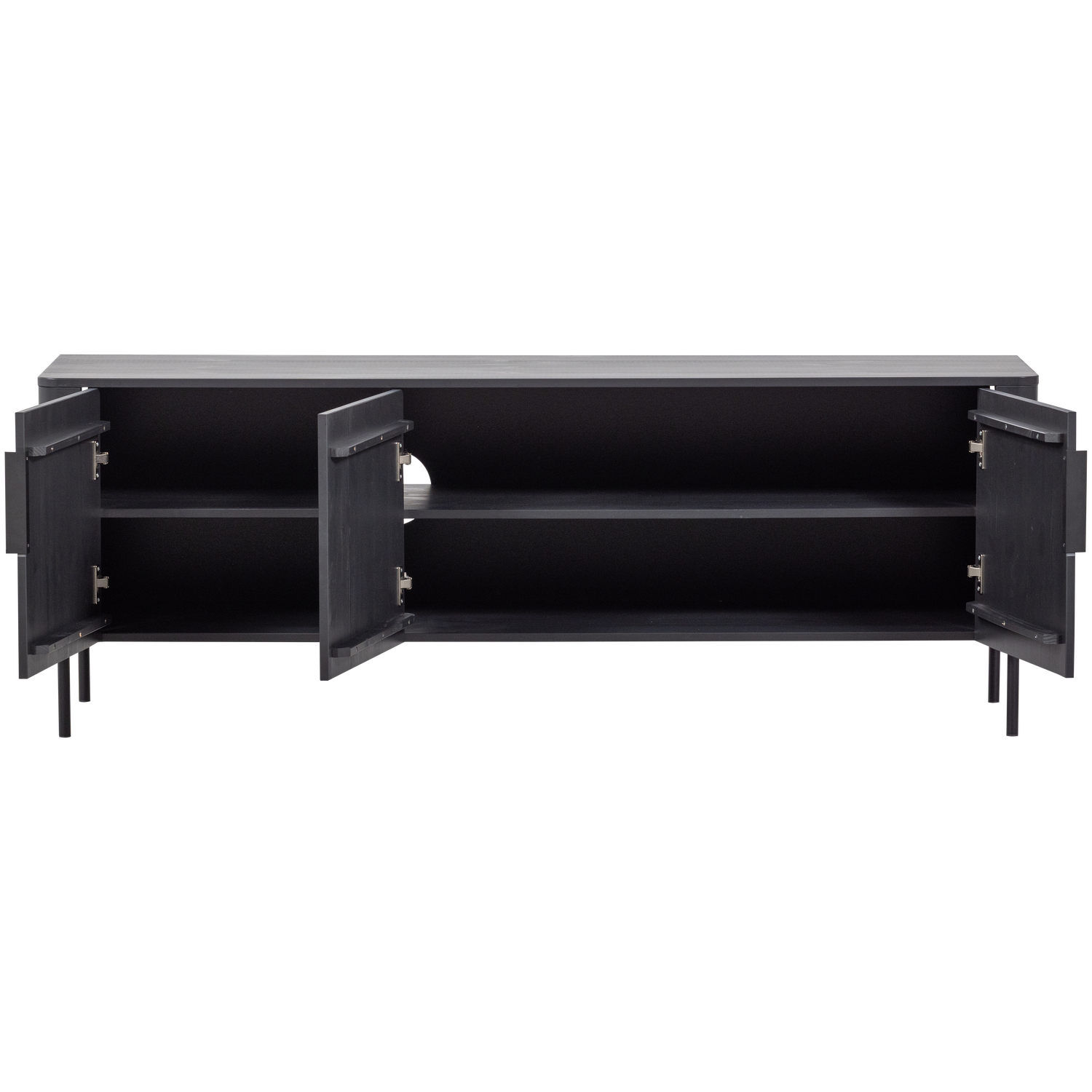 TV spintelė GUNNAR, pušis, matinė juoda