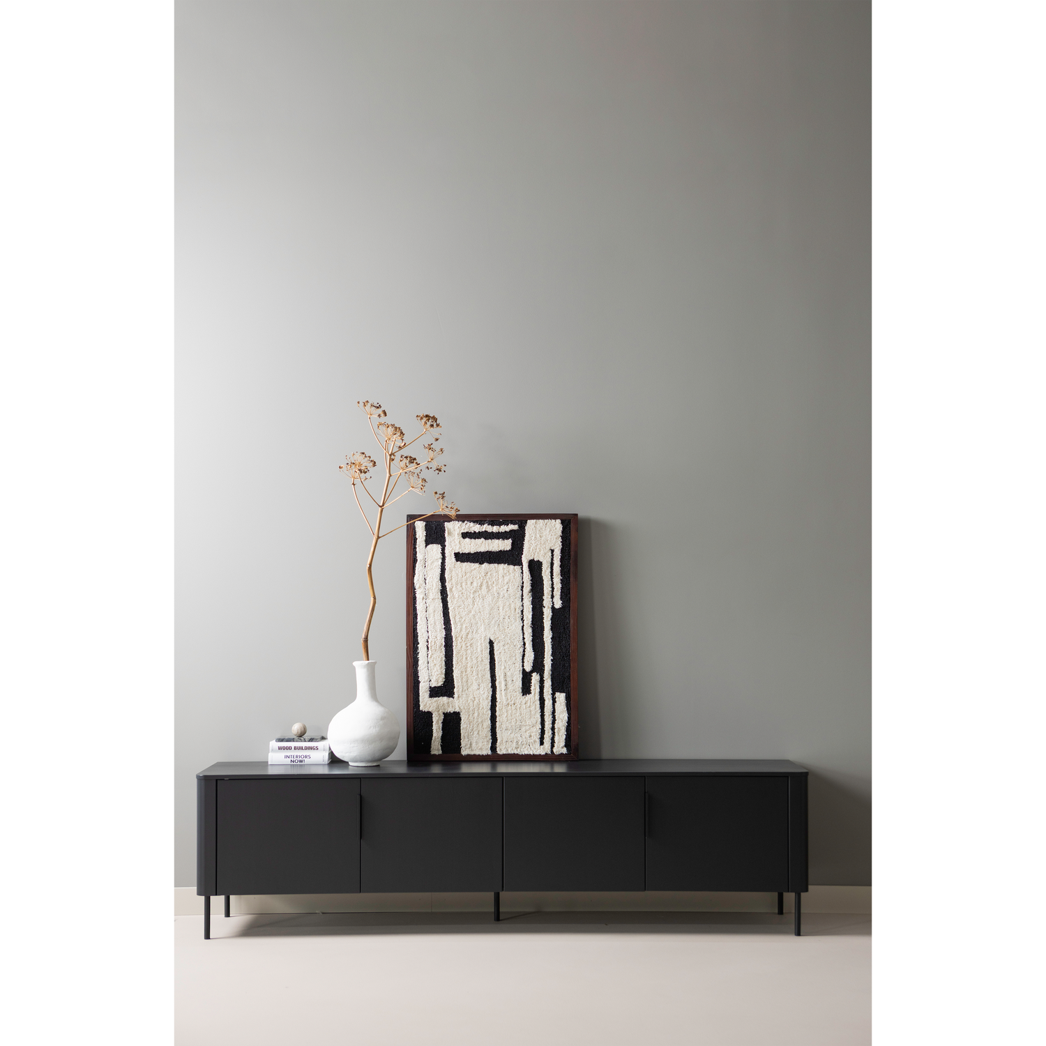 TV spintelė GUNNAR, matinė juoda