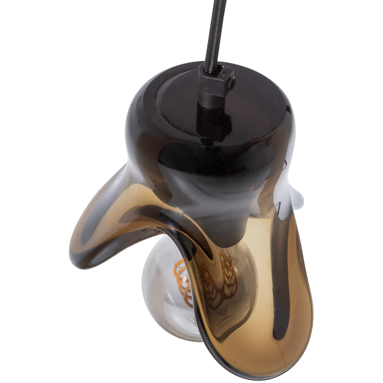 Pakabinamas šviestuvas ELLE, mažas, rudas stiklas