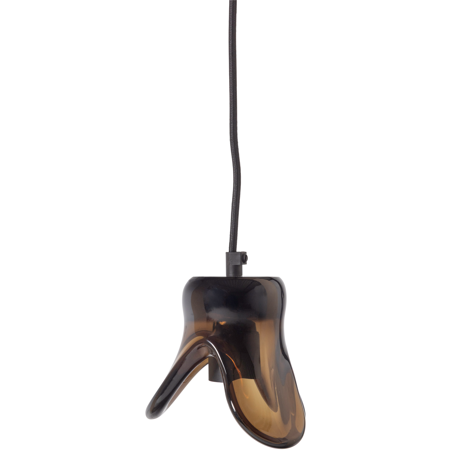 Pakabinamas šviestuvas ELLE, mažas, rudas stiklas